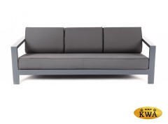 &quot;Гранада&quot; диван 3-местный, каркас алюминий темно-серый (RAL7024) шагрень, ткань темно-серая 027
