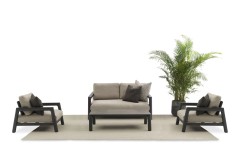 Kosta алюминий Комплект лаунж мебели антрацит/серый, алюминий/стеклокерамика