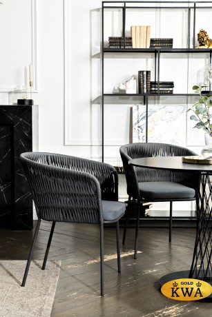 "Диего" обеденная группа на 4 персоны со стульями "Бордо" плетения колос, столешница "серый гранит"