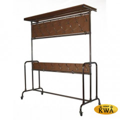 Вешалка на 30 верхних и 16 нижних крючков + Верхняя полка