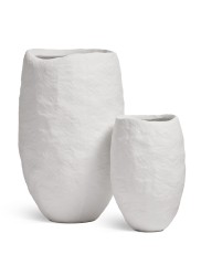 Кашпо TREEZ Effectory Organic Высокая чаша Белый камень д-39 см, в-58 см