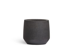 Кашпо TREEZ Ergo Hard Rock Трапециевидная чаша Черный песок д-42, в-38 см