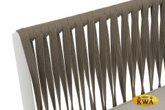 "Касабланка" правый модуль плетеный из роупа, каркас алюминий светло-серый (RAL7035) муар, роуп серо-коричневый 23мм, ткань бежевая 15052