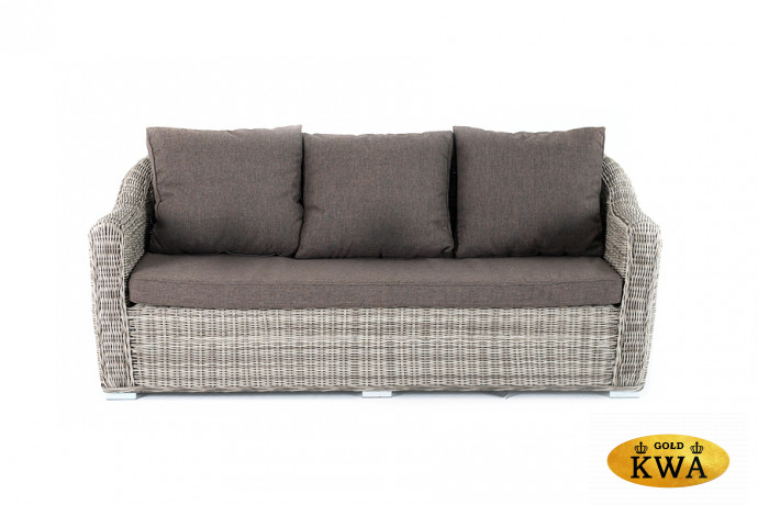 "Фабриция" диван из искусственного ротанга трехместный, цвет серый