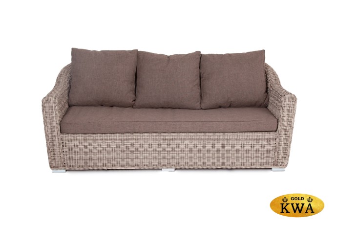 "Фабриция" диван из искусственного ротанга трехместный, цвет серый