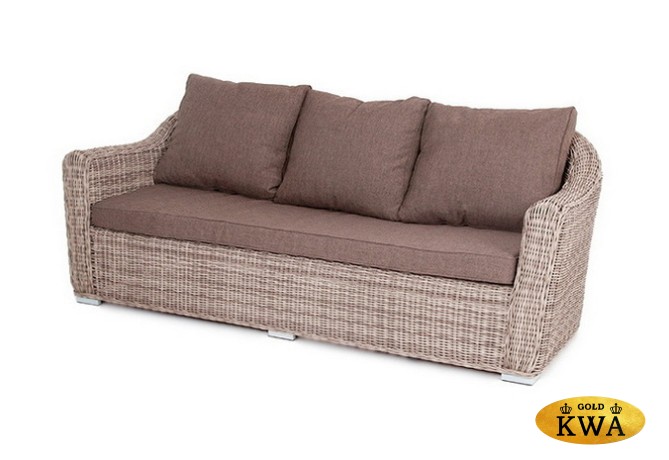 "Фабриция" диван из искусственного ротанга трехместный, цвет серый