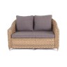 "Кон Панна" диван из искусственного ротанга (гиацинт) двухместный, цвет соломенный