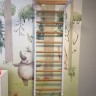 Шведская стенка комбинированная - КОМБИ - ТРДШС+2 (стенка + турник-рукоход из дерева с широким хватом стационарный + канат + лестница веревочная)