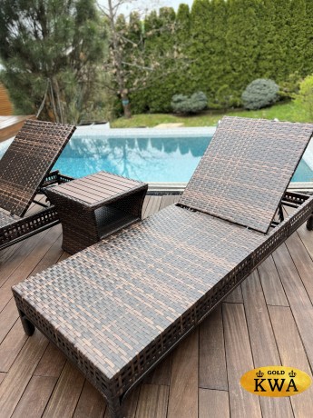 Корсика шезлонг лежак из искусственного ротанга