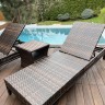 Корсика шезлонг лежак из искусственного ротанга