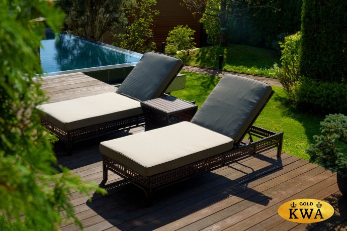 Корсика шезлонг лежак из искусственного ротанга