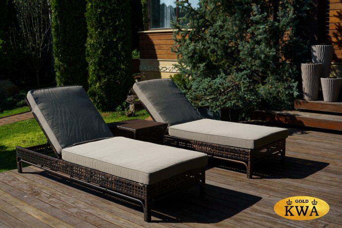 Корсика шезлонг лежак из искусственного ротанга