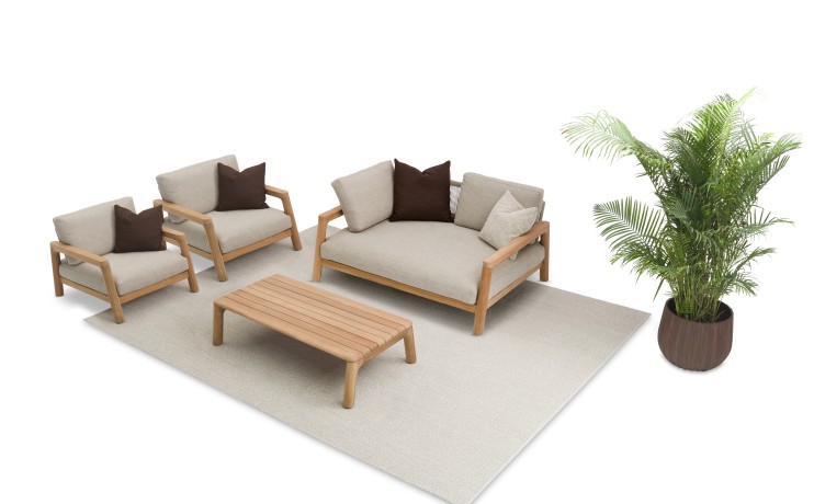 Kosta тик Комплект лаунж мебели натуральный/бежевый, тик