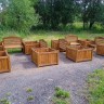 Деревянные кашпо для улицы + скамейки