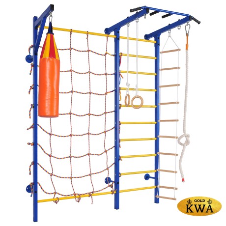ДСК Семейный ПРОФ с турником (сеть для лазанья + вер. лестница + канат + кольца + груша бокс.)