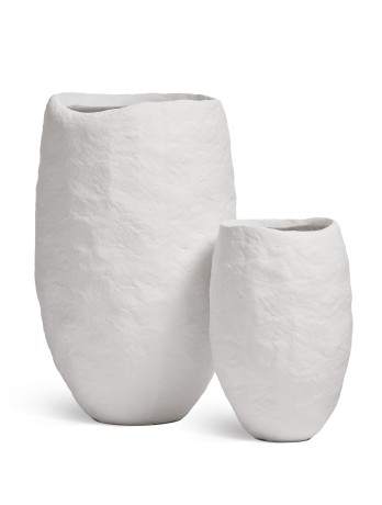 Кашпо TREEZ Effectory Organic Высокая чаша Белый камень д-59 см, в-90 см