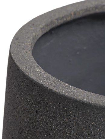 Кашпо TREEZ Ergo Hard Rock Трапециевидная чаша Черный песок д-53, в-49 см