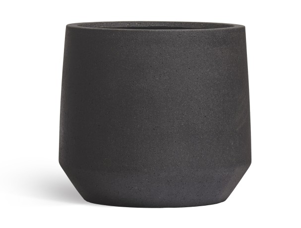 Кашпо TREEZ Ergo Hard Rock Трапециевидная чаша Черный песок д-53, в-49 см