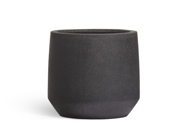 Кашпо TREEZ Ergo Hard Rock Трапециевидная чаша Черный песок д-53, в-49 см