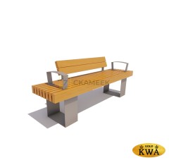 Скамейка «Ростов» со спинкой и подлокотниками