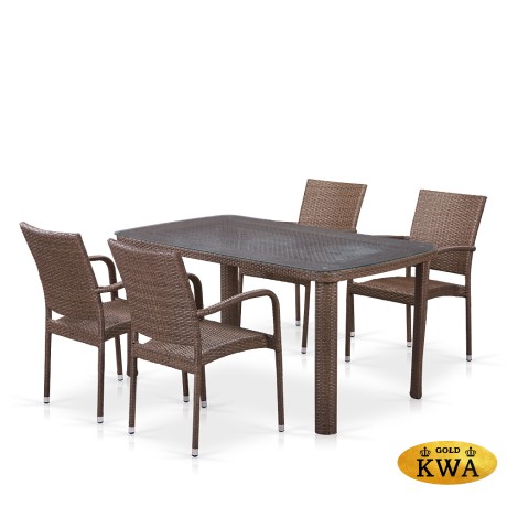 Комплект плетеной мебели T51A/Y376-W773-150x85 4Pcs Brown