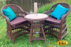 Комплект плетеной мебели МОККА LORETO (стол кофейный круглый, 2 кресла), Бронзовый