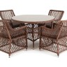 "Доппио" обеденная группа плетеная, цвет коричневый