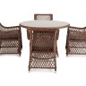 "Доппио" обеденная группа плетеная, цвет коричневый