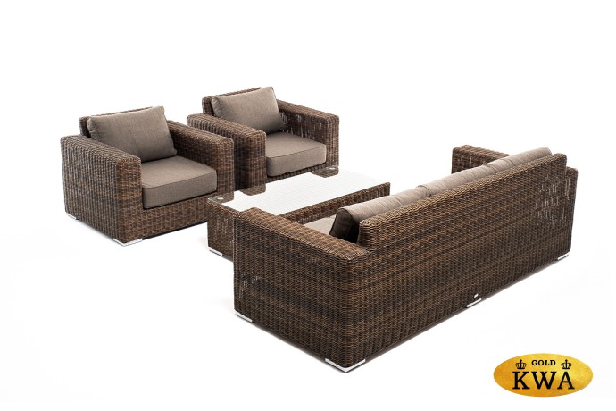 "Боно" лаунж-зона из искусственного ротанга, цвет коричневый