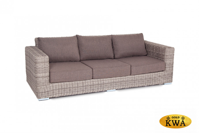 "Боно" диван из искусственного ротанга трехместный, цвет серый