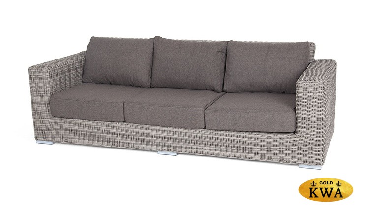 "Боно" диван из искусственного ротанга трехместный, цвет серый
