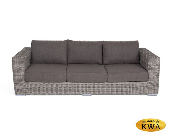 "Боно" диван из искусственного ротанга трехместный, цвет серый