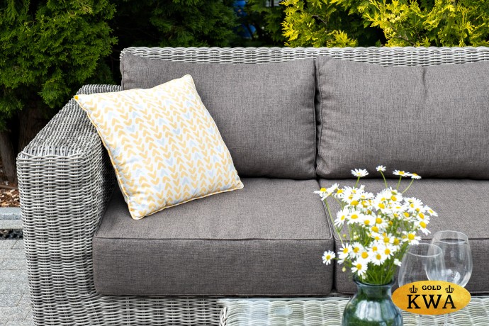 "Боно" диван из искусственного ротанга трехместный, цвет серый