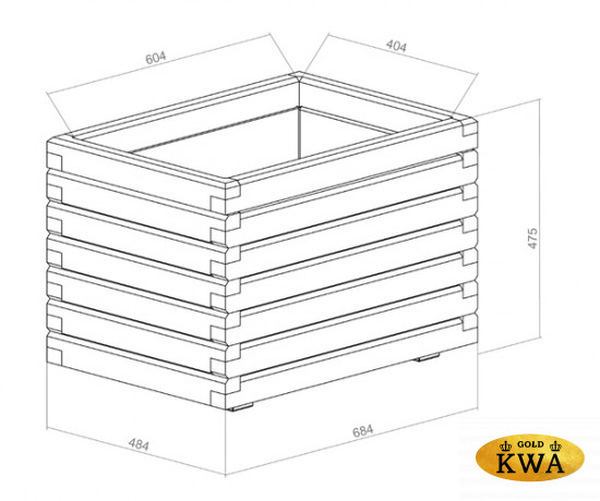 Кашпо уличное деревянное 68х48х47 см