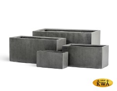 Кашпо TREEZ Effectory Beton Низкий прямоугольник Тёмно-серый бетон д-100, ш-45, в-45 см