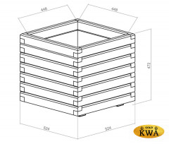 Кашпо уличное деревянное  52х52х40 см