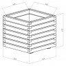 Кашпо уличное деревянное  52х52х40 см