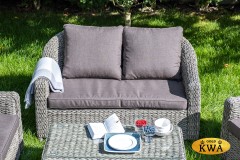 &quot;Кон Панна&quot; диван из искусственного ротанга (гиацинт) двухместный, цвет графит