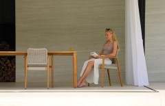 Kosta тик Комплект обеденной мебели натуральный/бежевый, тик/алюминий/веревка