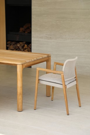 Kosta тик Комплект обеденной мебели натуральный/бежевый, тик/алюминий/веревка