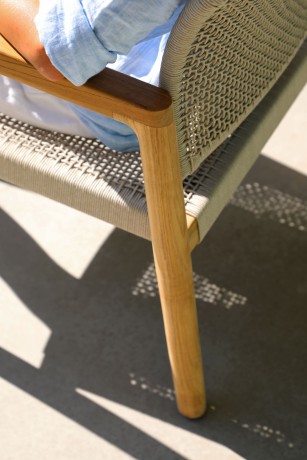 Kosta тик Комплект обеденной мебели натуральный/бежевый, тик/алюминий/веревка