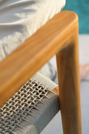 Kosta тик Комплект обеденной мебели натуральный/бежевый, тик/алюминий/веревка