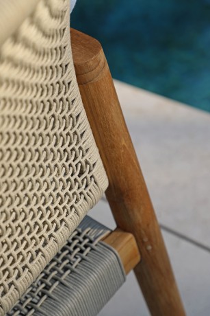 Kosta тик Комплект обеденной мебели натуральный/бежевый, тик/алюминий/веревка