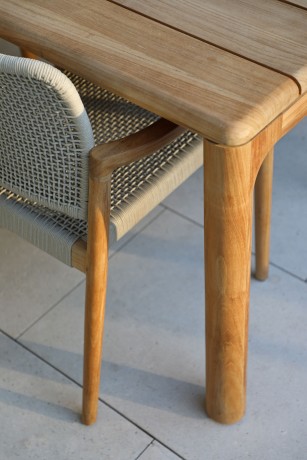 Kosta тик Комплект обеденной мебели натуральный/бежевый, тик/алюминий/веревка