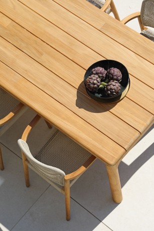 Kosta тик Комплект обеденной мебели натуральный/бежевый, тик/алюминий/веревка