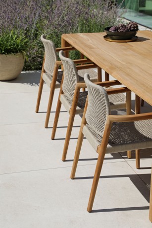 Kosta тик Комплект обеденной мебели натуральный/бежевый, тик/алюминий/веревка