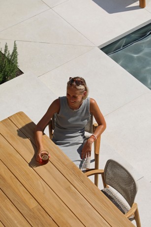 Kosta тик Комплект обеденной мебели натуральный/бежевый, тик/алюминий/веревка