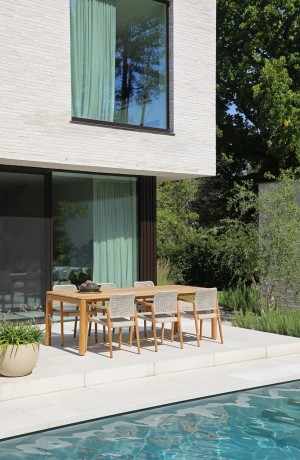 Kosta тик Комплект обеденной мебели натуральный/бежевый, тик/алюминий/веревка