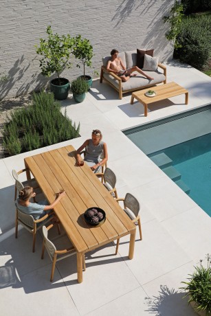 Kosta тик Комплект обеденной мебели натуральный/бежевый, тик/алюминий/веревка