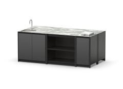 Остров кухонный уличный R-405SP, 2.2 м, черный/серый каспий